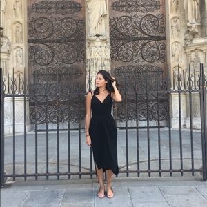 Black high low dress with pockets